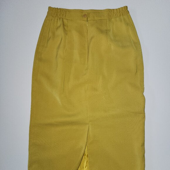 Carissimo Chartreuse Pencil Skirt - Vintage - Picture 2 of 6